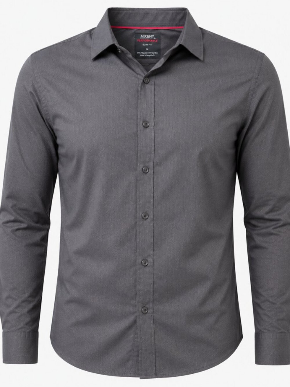 Men's Mix&NY  Performance Textured Black Dress Shirt Size L NWT - Moda Journey